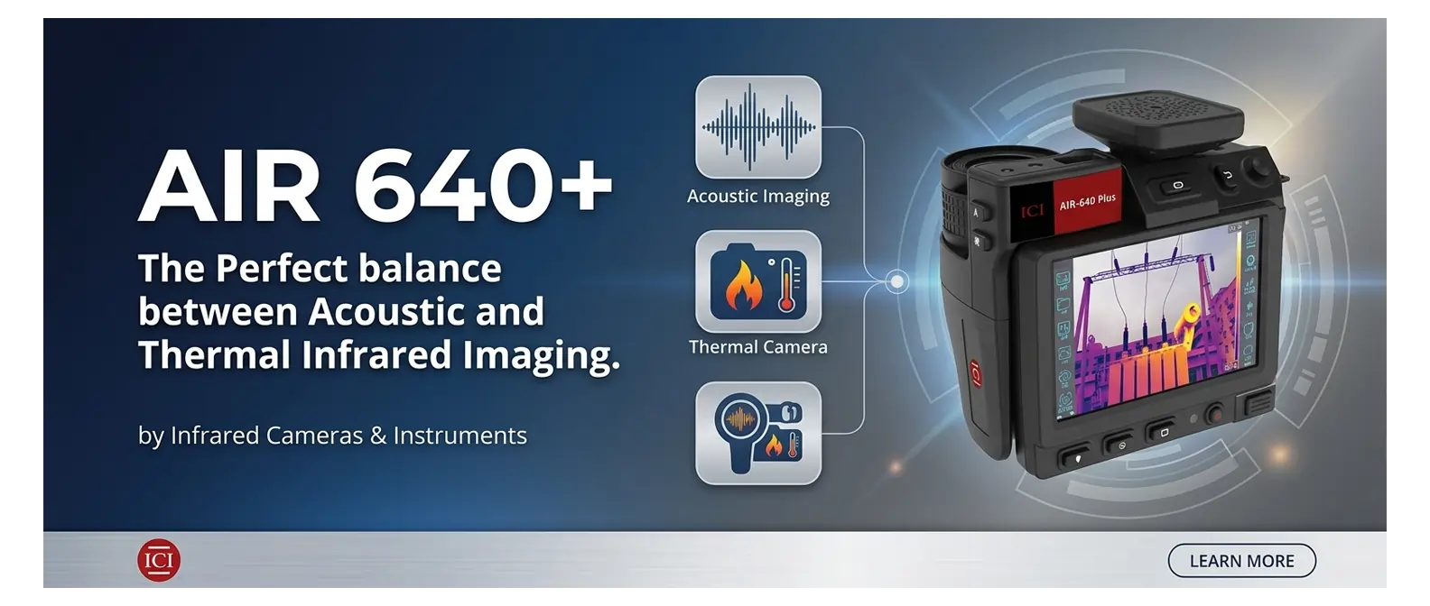 ICI AIR airborne ultrasonic infrared thermal imaging camera series banner